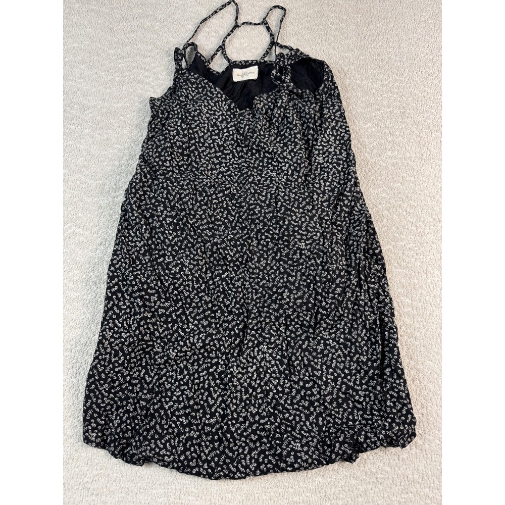 Abercrombie & Fitch Dress Womens Medium Black White Floral Spaghetti Strap Lined